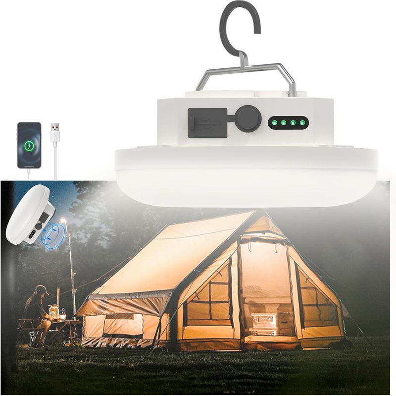 Amkulop Tent Light LED Rechargeable Camping Portable Hanging Lantern,IPX5 Waterproof Outdoor Lights with 4000LM and Battery Power, Camp Lamp Light for Glamping Indoor Outages Car Repair(Magnet) - Image 1